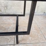 1950s metal and glass coffee table