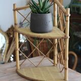 Rattan corner shelf