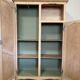 Renovated antique wardrobe – natural wood & sage green interior