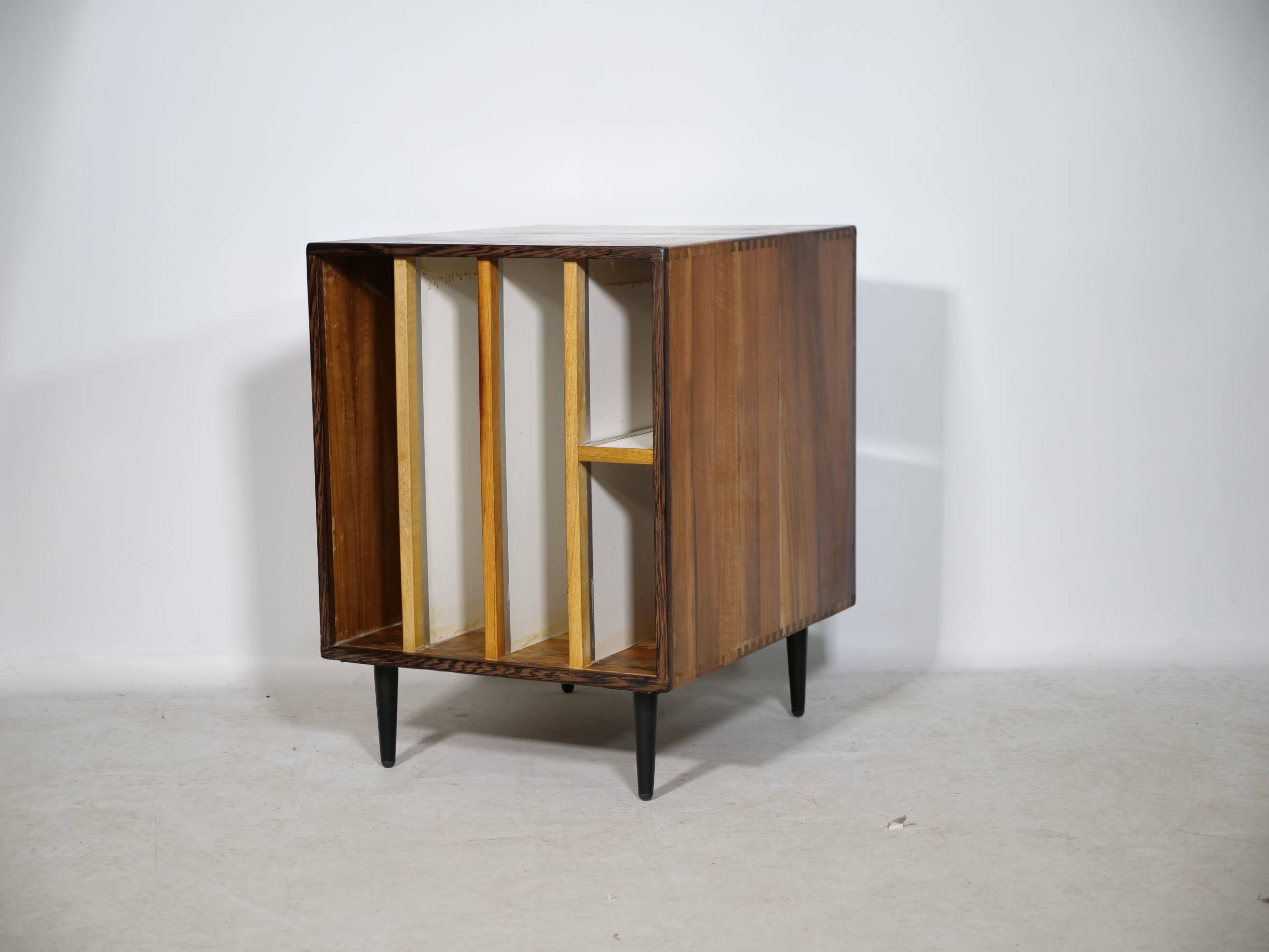 Mid-Century Solid Cherry Document LP Vinyl Cabinet, Unique Piece, 1960s