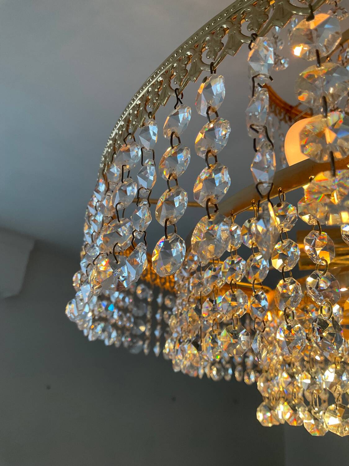 Vintage Crystal Tassel Cascade Chandelier