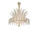 Contemporary Venetian White and Gold Leaves Murano Style Glass Chandelier