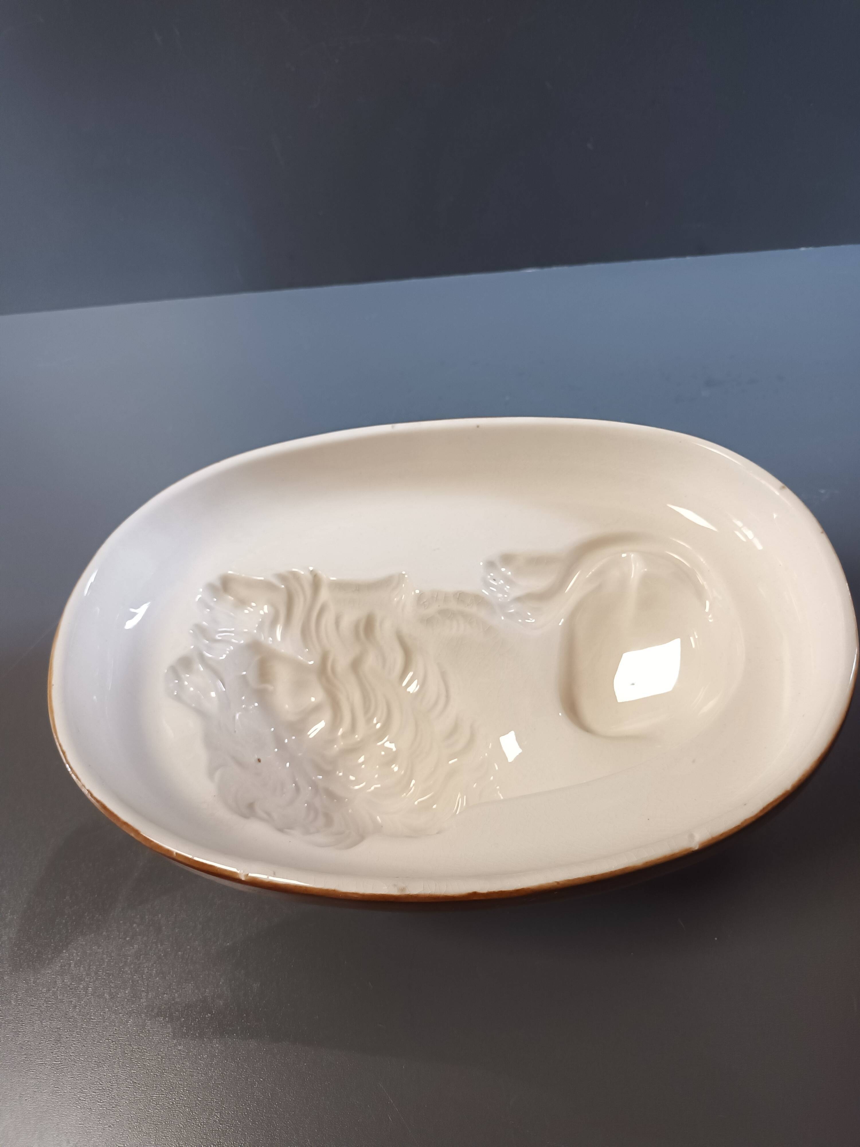 Lion earthenware terrine mold