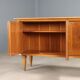 Vintage buffet in walnut veneer and burl, 1950s design.