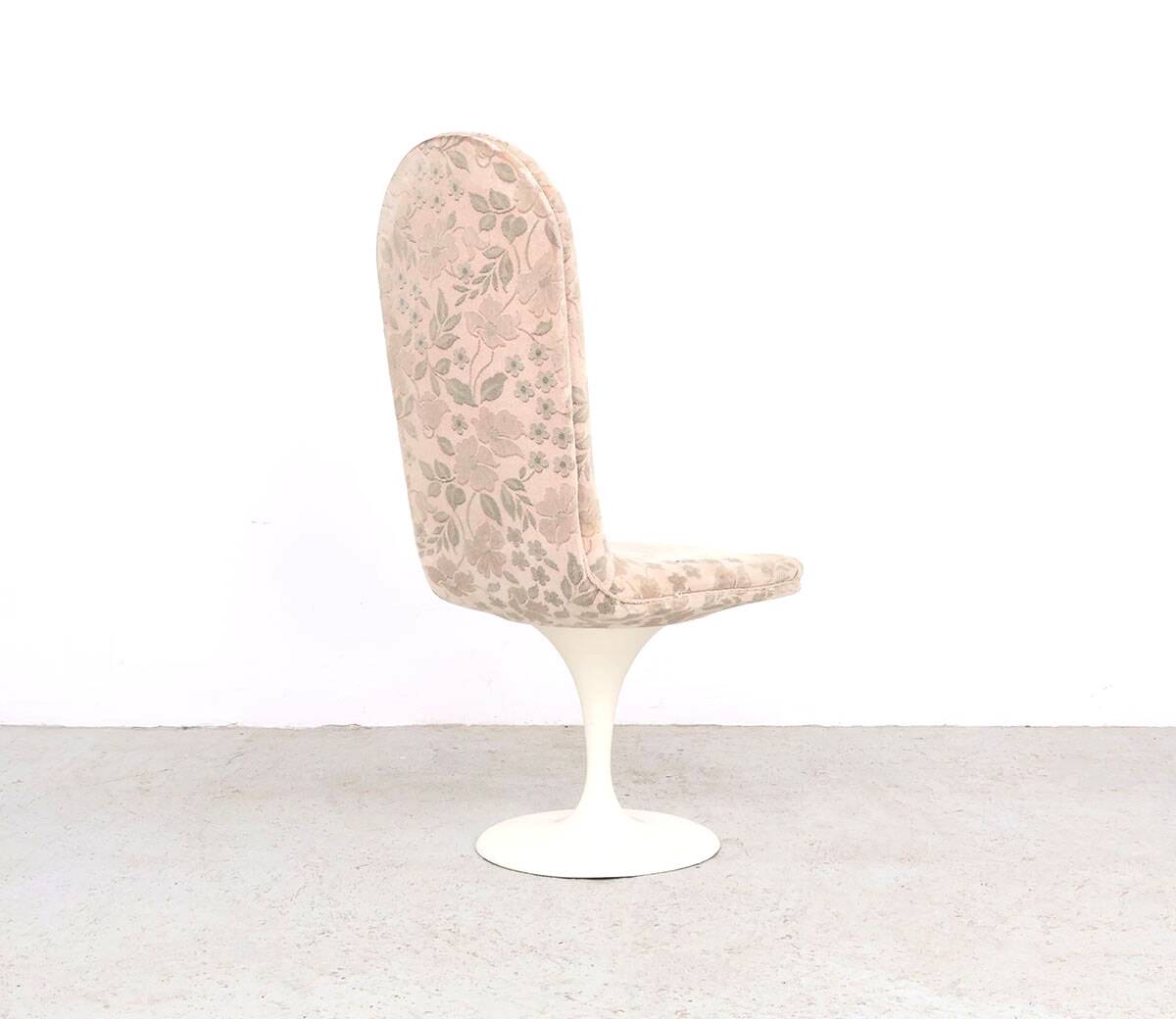 Set of 4 vintage velvet tulip swivel chairs, 1970s