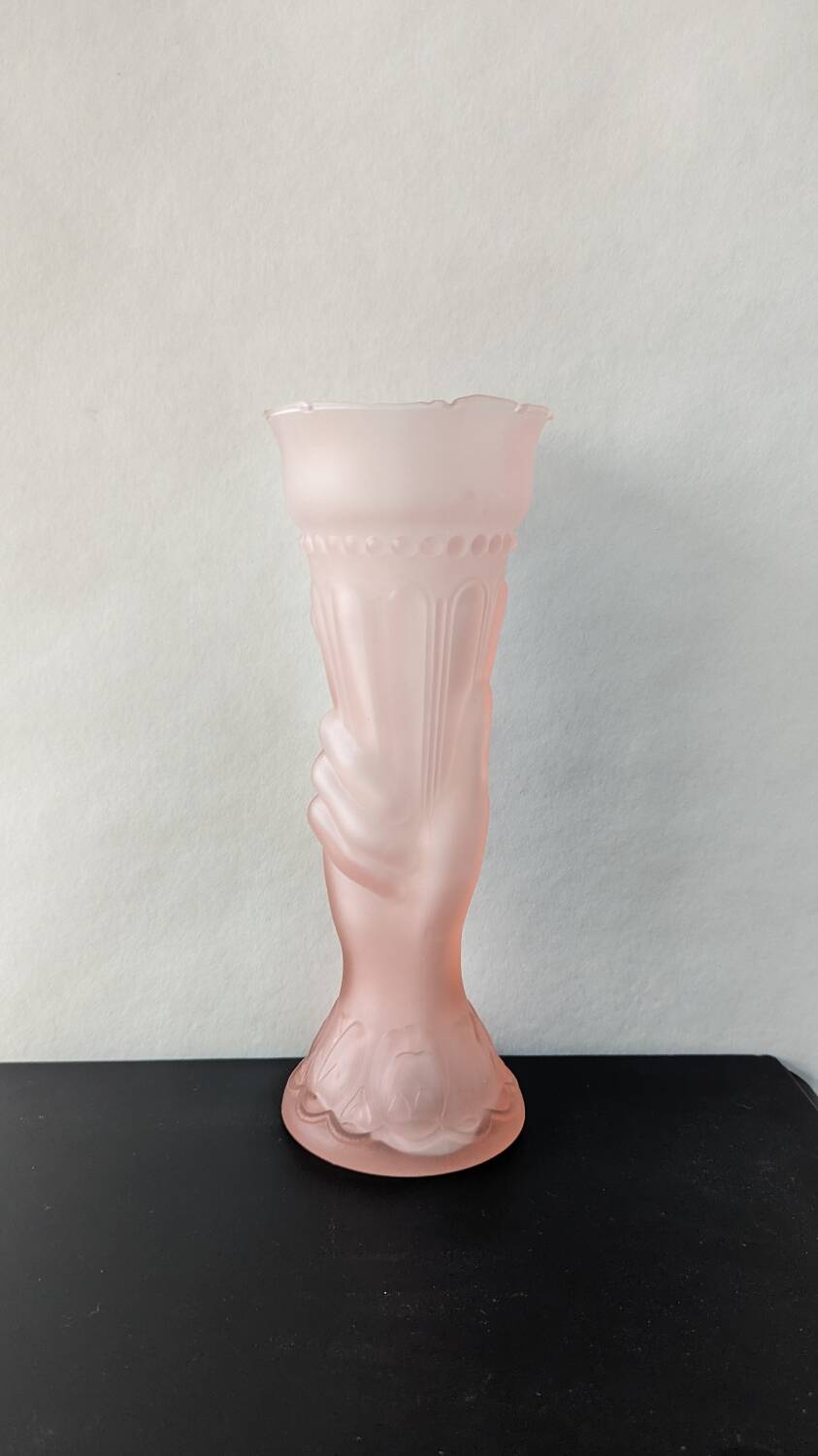 Art deco molded glass vase
