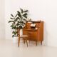 Danish teak mid century modern secretaire cabinet with a desk and vanity