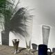 Large conical vase in clear designer glass.