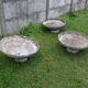 Series of three concrete planters design René Pechère edited by Eternit 1958