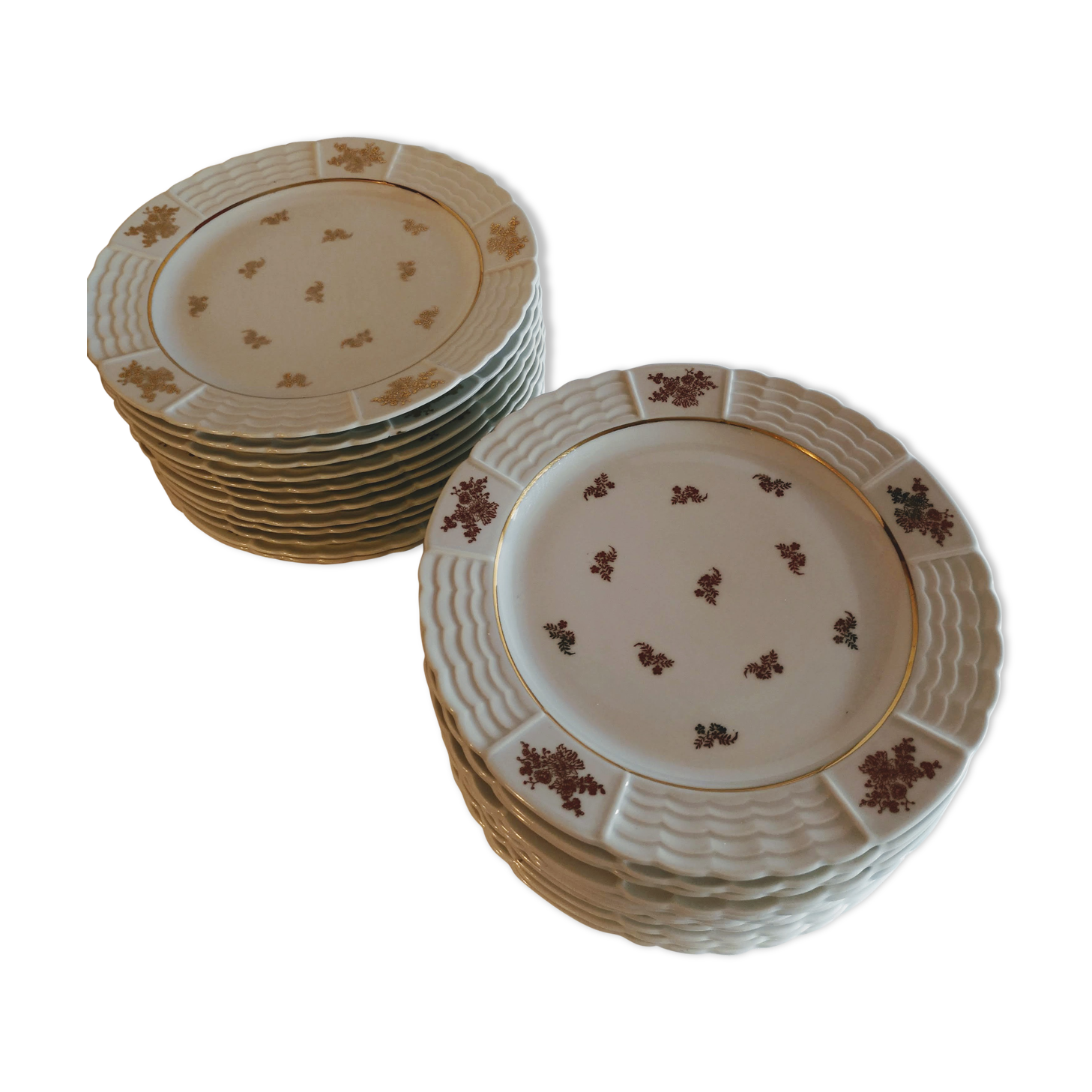 Lot plates porcelain art of Limoges