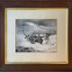 Painting Drawing "Deer in the snow" circa 1910 Gallery New York