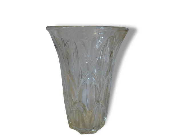 Vintage carved glass vase