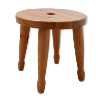 Tabouret suédois ou table latérale de pin du milieu du siècle