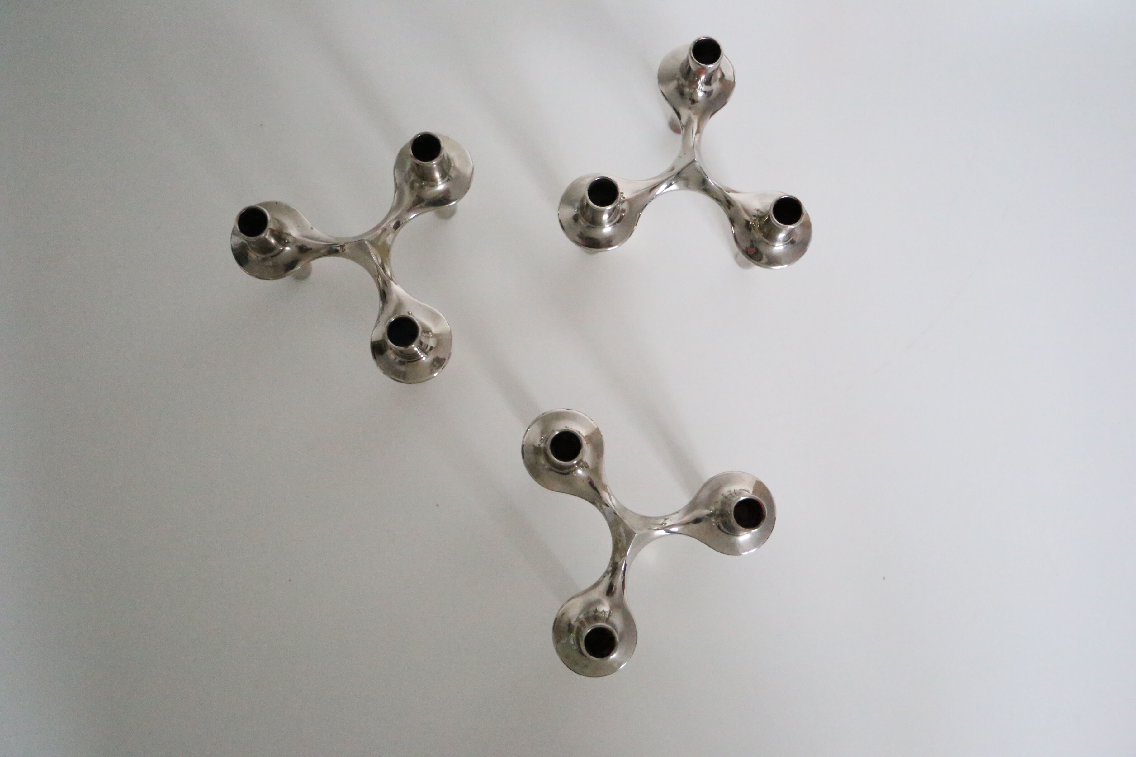 "Orion" candlesticks by Caesar Stoffi for Bmf Nagel 1970