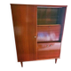 1960s teak veneer secretary with sliding display cabinet.