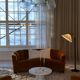 Organic whirlwind floor lamp in stained birch, Sweden, 1940s.