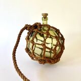 Glass and rope hanging vase