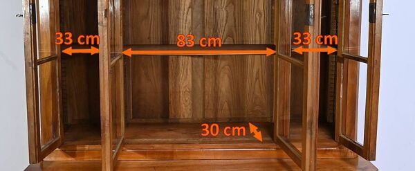 Bibliothèque Deux-Corps en Noyer massif – Fin XIXe
