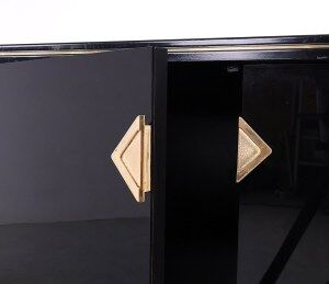 Art deco black and gold cabinets by Pierre Vandel, 1970s