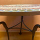 Mosaic garden table, gooseneck legs