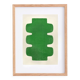 Abstract painting on paper - 30x40 - NUX green - signed Eawy