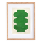 Peinture abstraite sur papier - 30x40 - NUX vert - signée Eawy