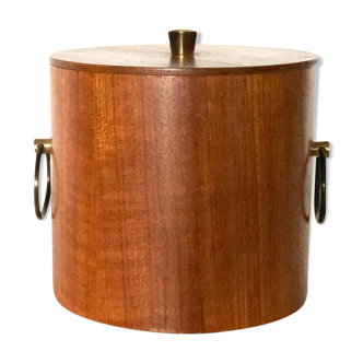 Vintage Scandinavian teak ice bucket - ice cube pinch