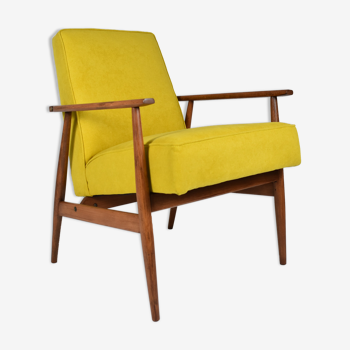 Original armchair "FOX", designer Henry Lis, 1970s, fully restored, yellow