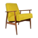 Original armchair "FOX", designer Henry Lis, 1970s, fully restored, yellow
