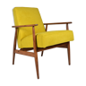 Original armchair "FOX", designer Henry Lis, 1970s, fully restored, yellow