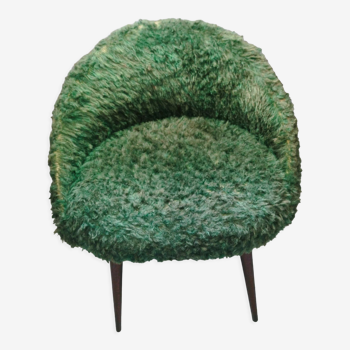 Chaise moumoute verte