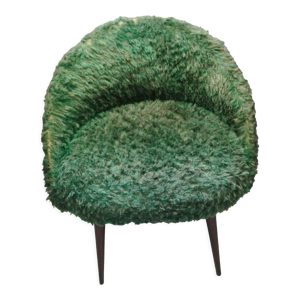 Chaise moumoute verte