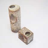 Pair of fat lava vases