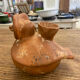 Vase céramique en grès marron figure de chouette
