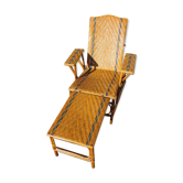 Wicker chaise longue