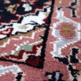 Tapis vintage indien Indo-Mahal fait main en laine – 61 x 88 cm – 1970s