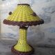 Yellow scoubidou lamp