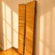 Coiffeuse vintage - mid century années 50 en sycomore ondé miroir triptyque