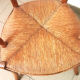 rustic armchair from the early 19th century in blond walnut
