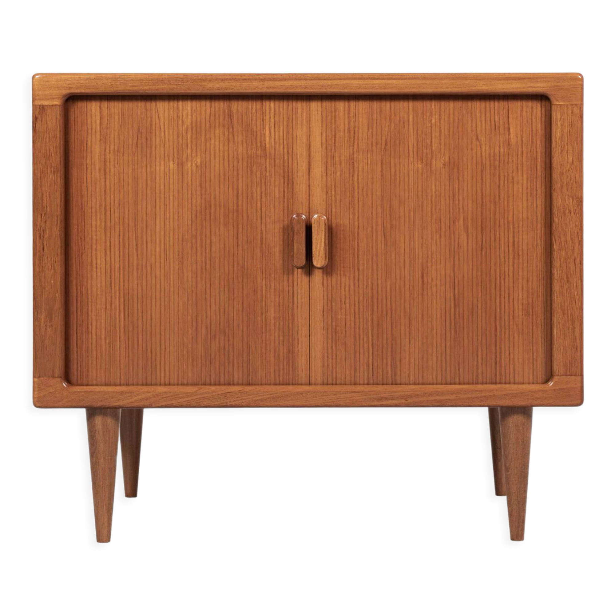 Midcentury Danish sideboard in teak with tambour doors by Dyrlund 1960s - wooden legs