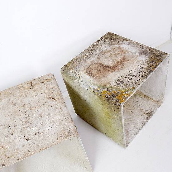 G.Ifert Eternit Concrete Cube Side Table - bookcase, 1960s Switzerland - Set of 3