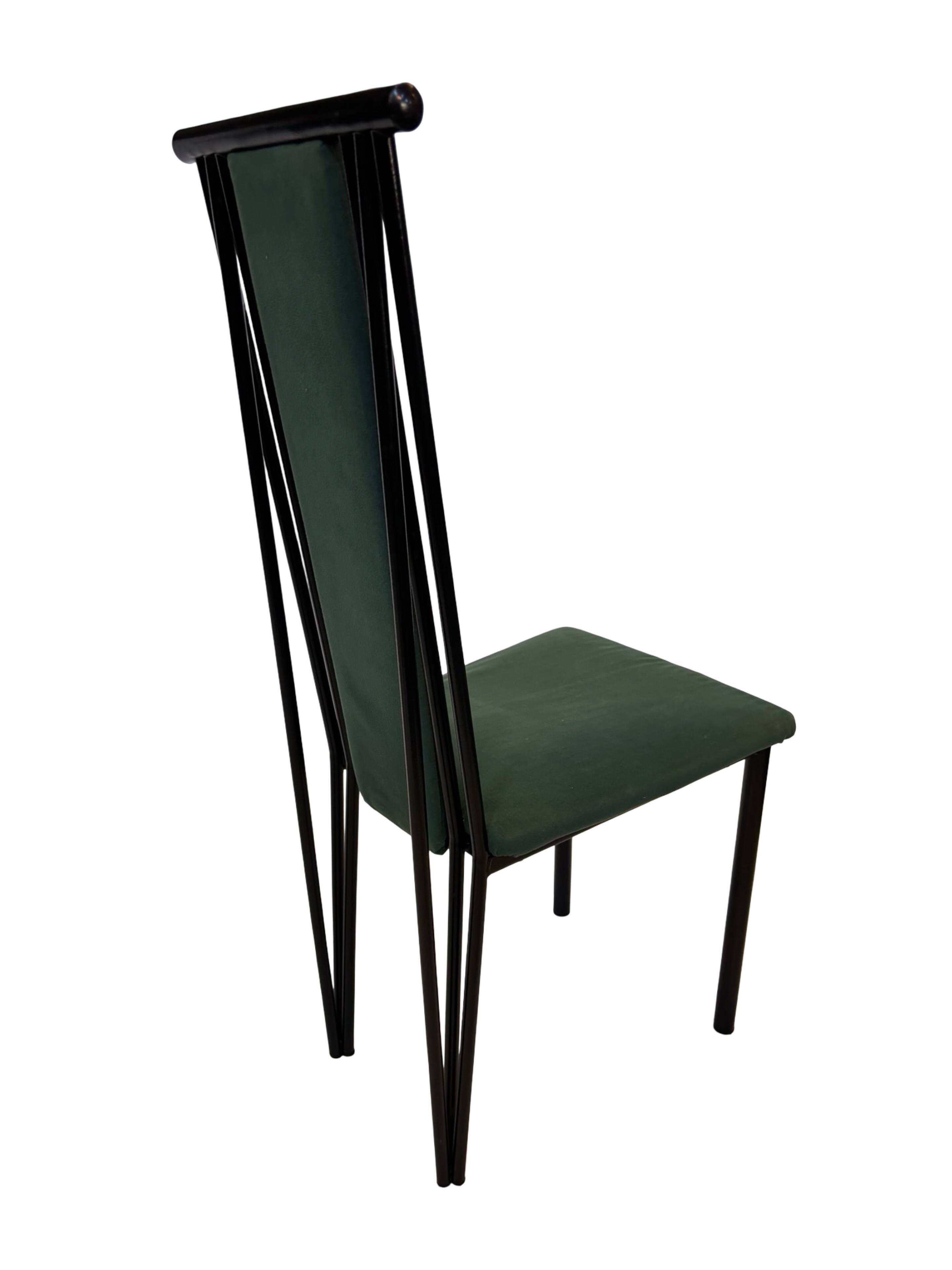 Vintage dining chairs modern design 80's set of four