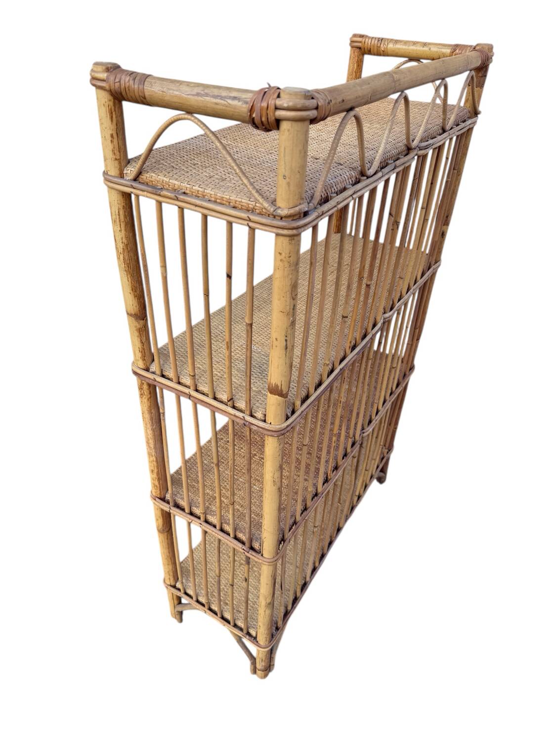 1960s rattan shelf from France