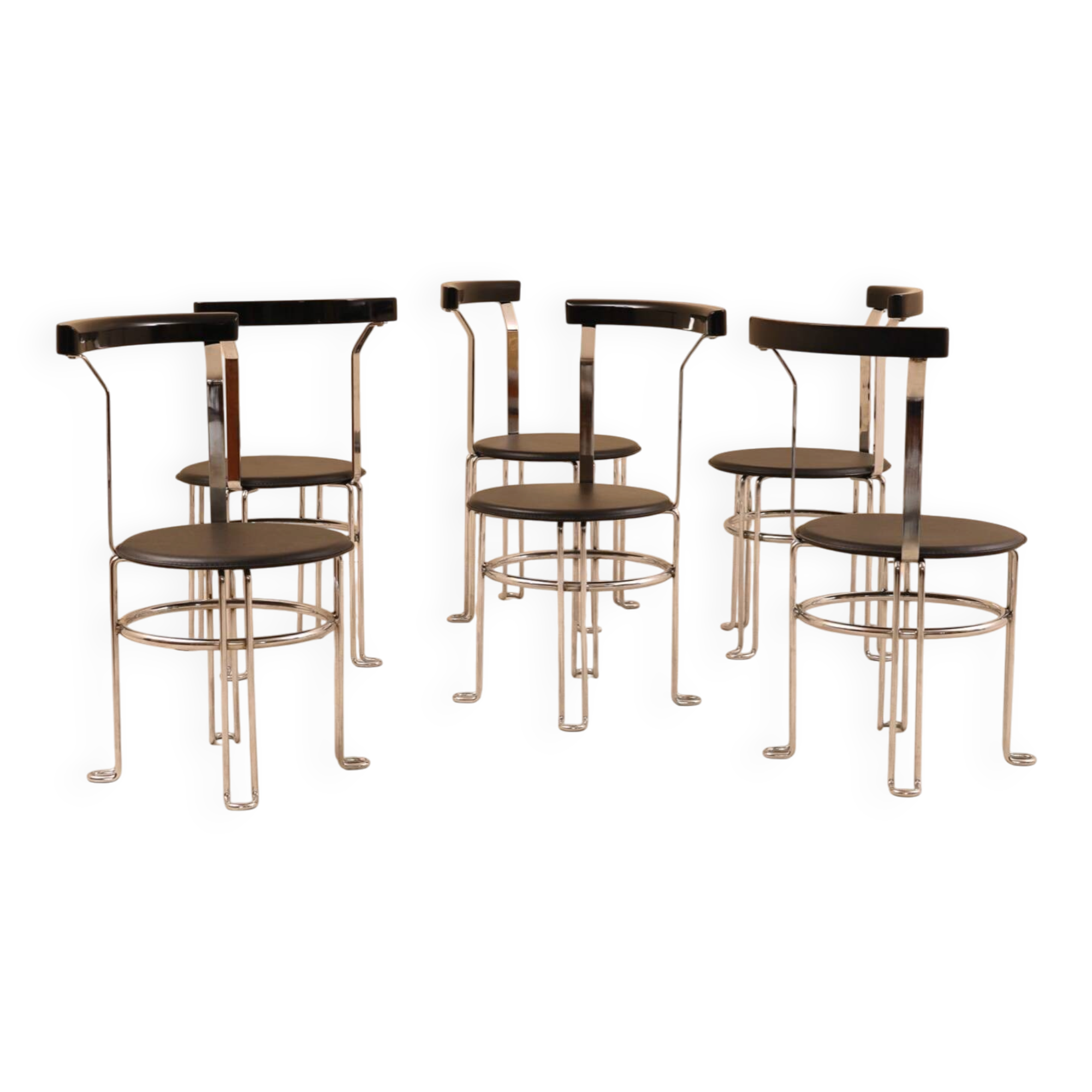 Tubular chairs, chrome steel, 1970s