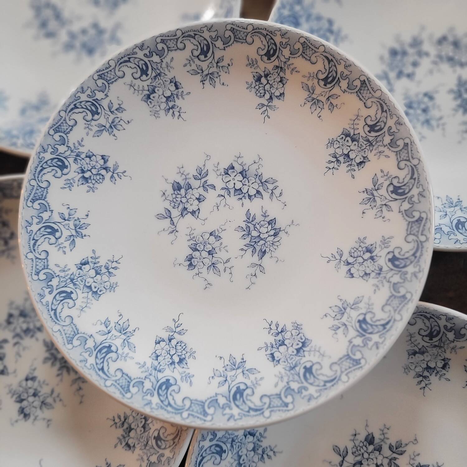 Rivanel blue opaline dessert plates – 1960s