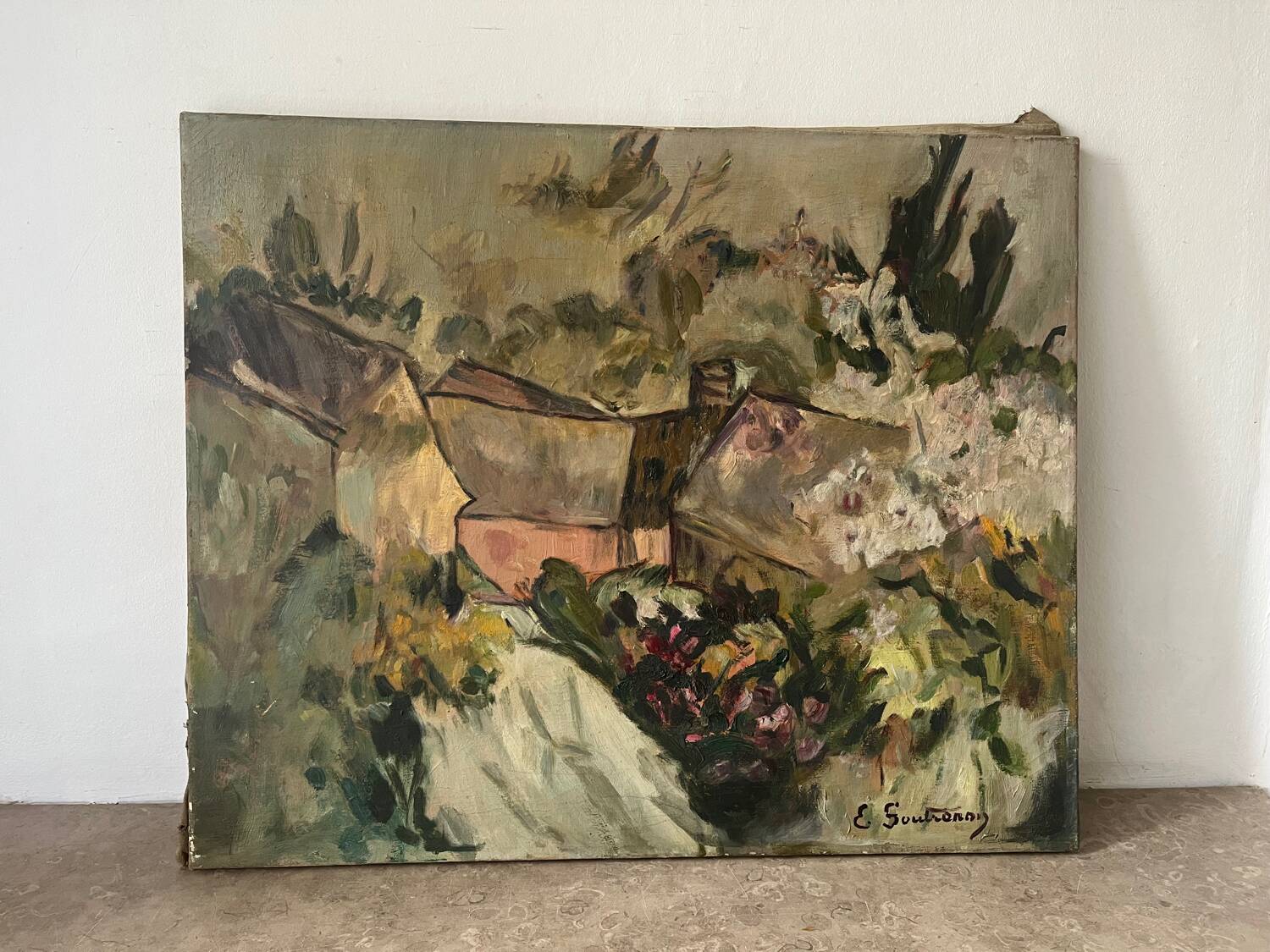 Spring on the Farm, signed E. Soutrenoy, 1949