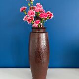 Large textured dark ceramic vase