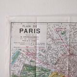 Map old Paris suburb 74x55cm edition A. Leconte 1970