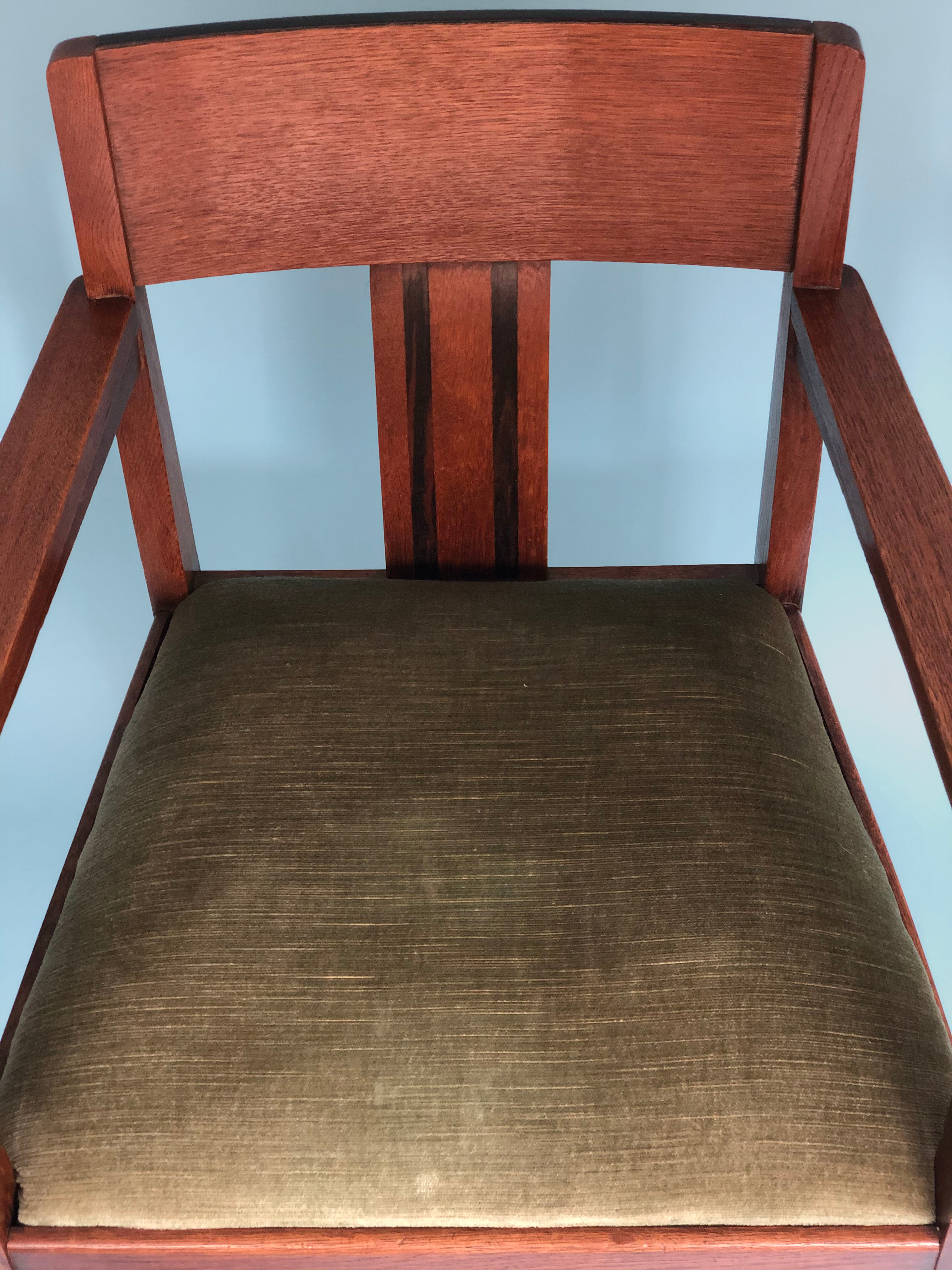 Oak Art Deco Amsterdam School Armchair 1920s