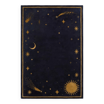 NORDIC KNOTS - Celestial – Deep Navy/Ocher - 120 x 180 cm